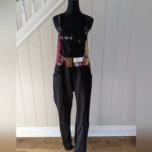 SOLD Upcycled black denim overalls